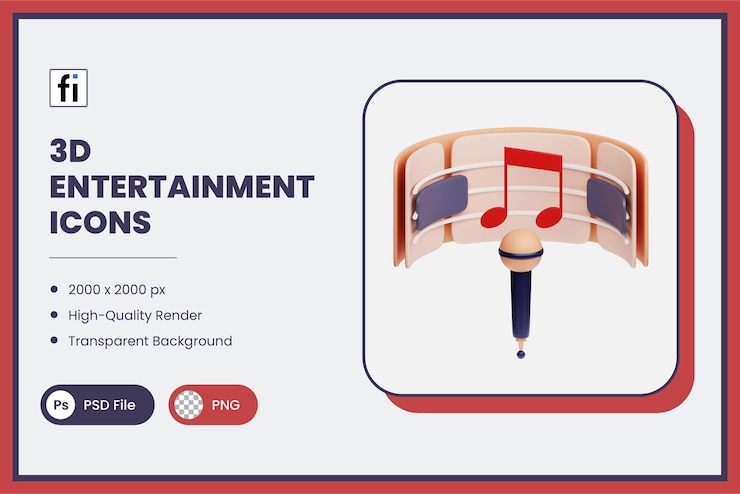 PSD juego de entretenimiento de ilustración 3d y divertido concierto virtual