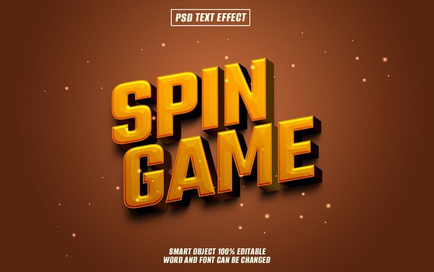 juego de giro efecto de texto fuente tipografía editable texto 3D