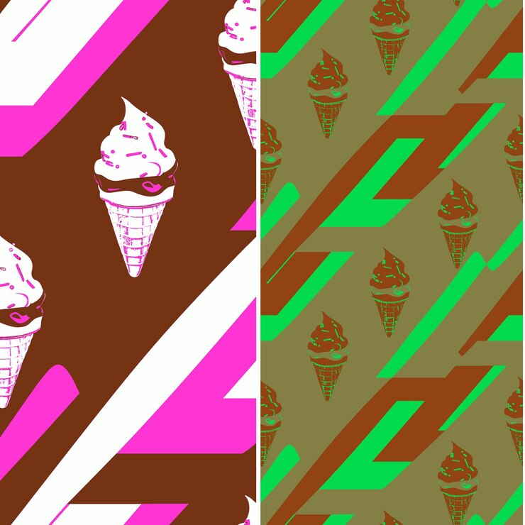 PSD un juego de helados con la letra z en él