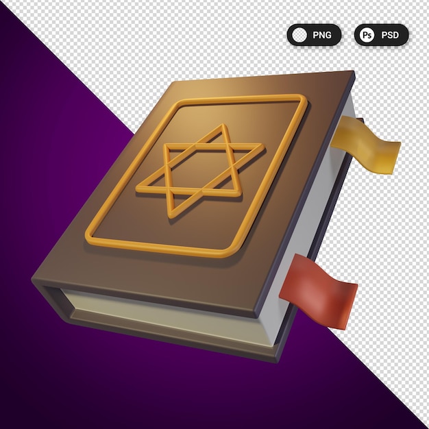 PSD el juego de iconos de halloween de spellbook renderizado en 3d