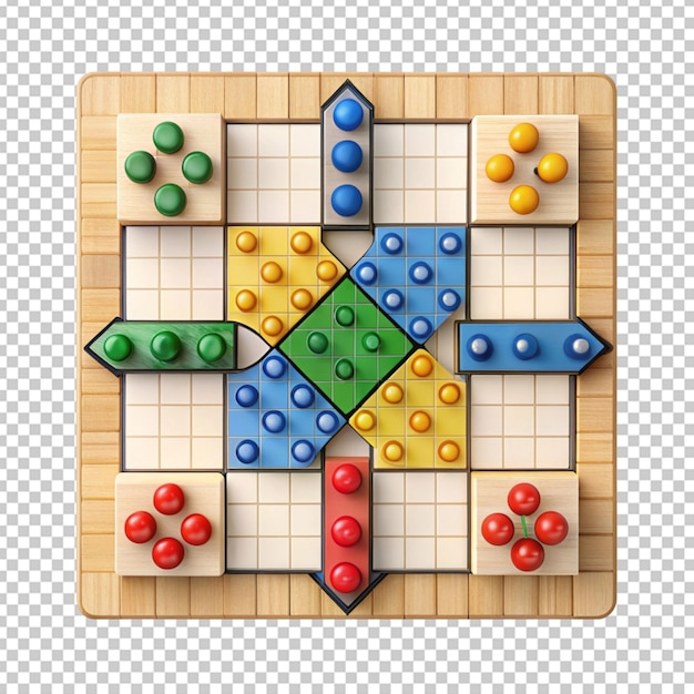 Juego de ludo en fondo transparente