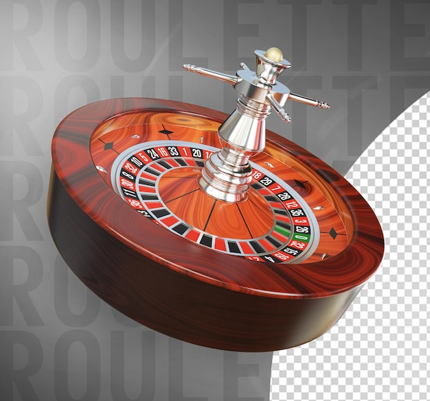 PSD juego de ruleta en fondo transparente renderizado en 3d