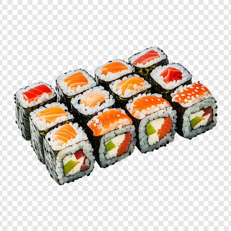 PSD un juego de sushi con sushi en él