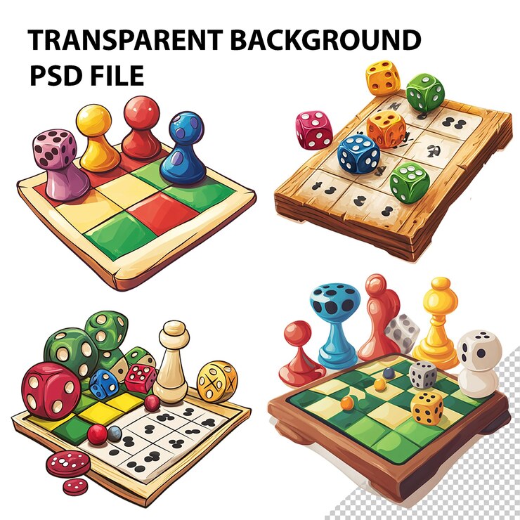 PSD juego de tablero aislado en un fondo transparente