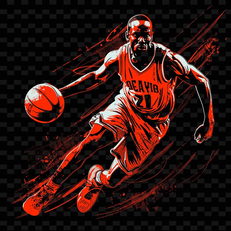 PSD un jugador de baloncesto con el número 21 en su camiseta