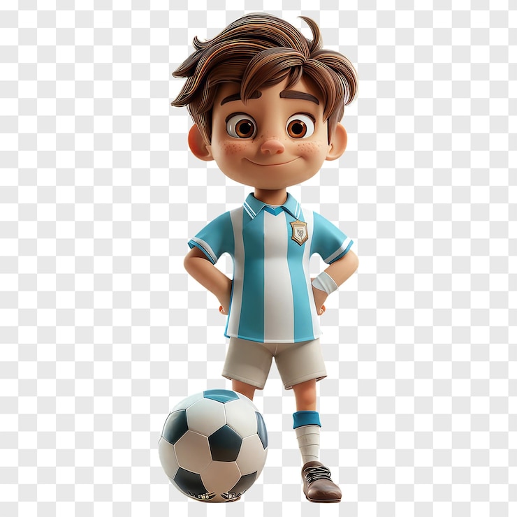 PSD un jugador de fútbol con una camisa a rayas azules y blancas
