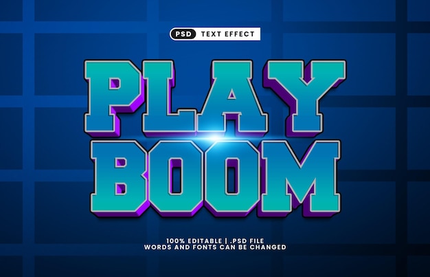jugar boom efecto de texto editable con un niño y jugar efecto de texto