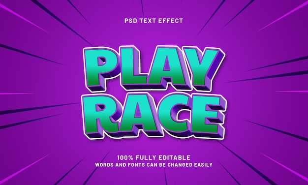 jugar raza efectos de texto editables con un tema de alegría y felicidad