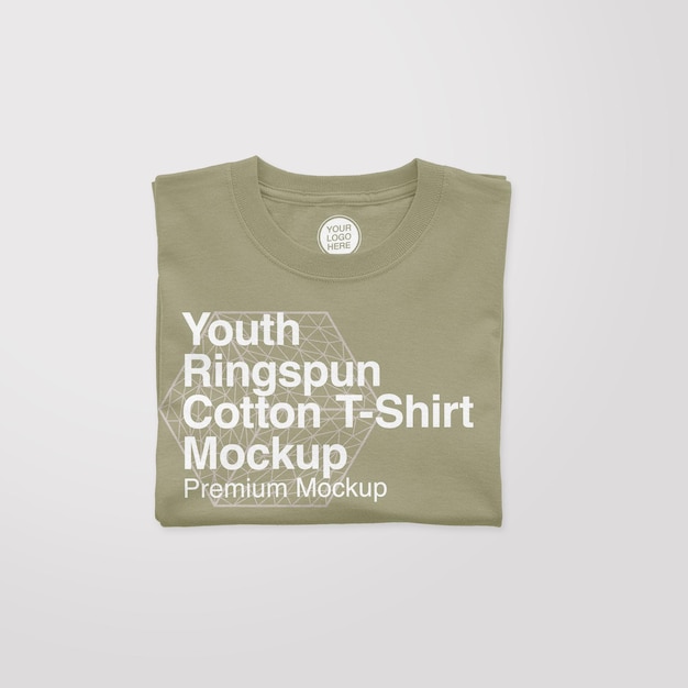 Jugend T-Shirt Mockup aus ringgesponnener Baumwolle