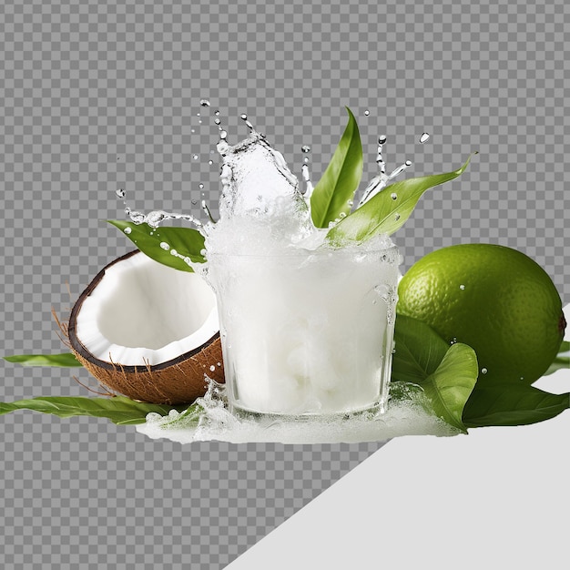 PSD jugo de coco png aislado sobre un fondo transparente