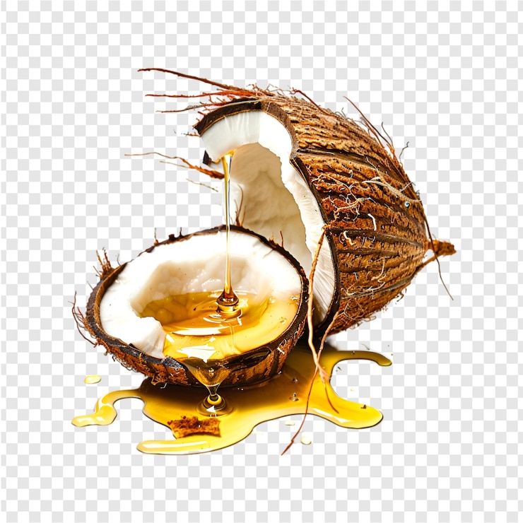 PSD el jugo de coco salpicado aislado sobre un fondo transparente