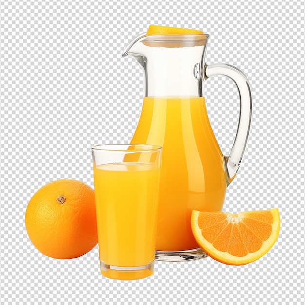 PSD jugo de fruta de naranja fresco aislado sobre fondo transparente