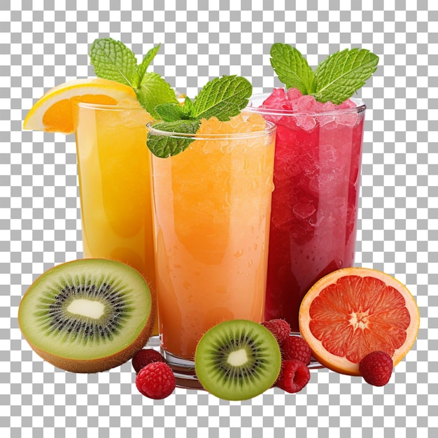 PSD jugo de frutas sobre un fondo transparente