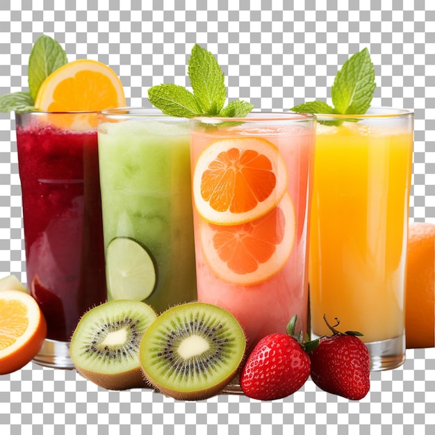 PSD jugo de frutas sobre un fondo transparente