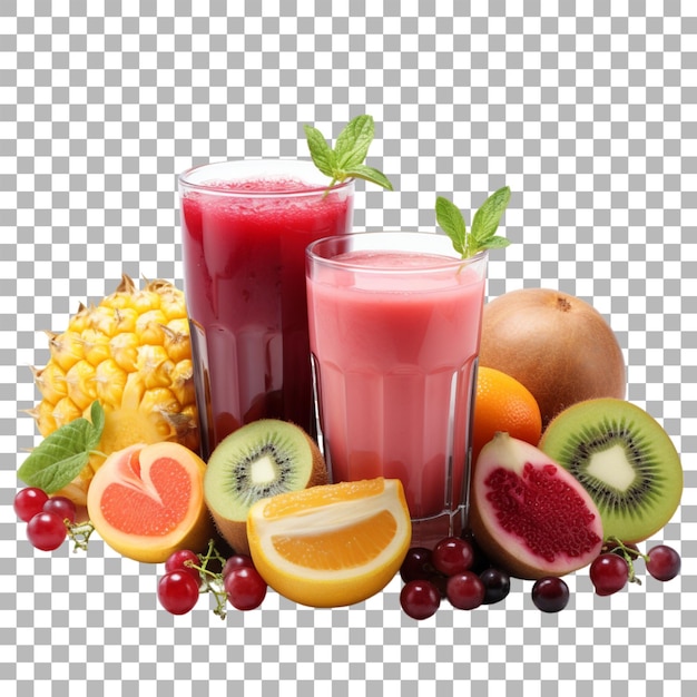 PSD jugo de frutas sobre un fondo transparente