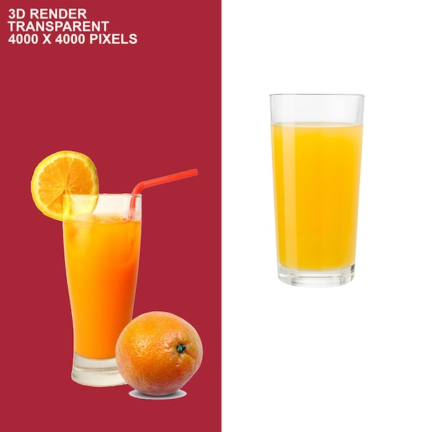 Jugo de naranja de fondo transparente