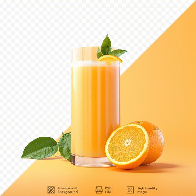 PSD jugo de naranja en una taza