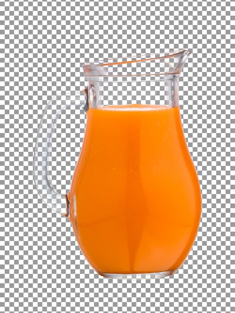 PSD jugo de naranja de zanahoria fresco en parcelas con fondo transparente