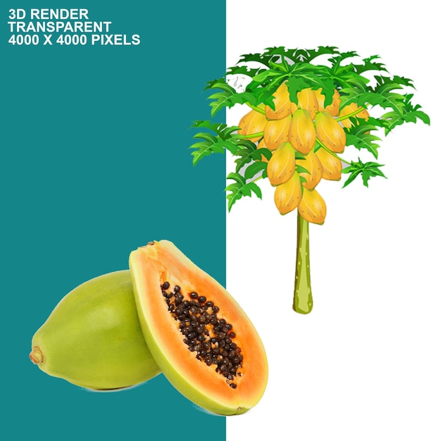 Jugo de papaya de fondo transparente