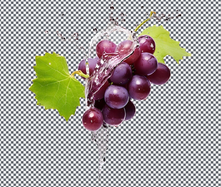 PSD jugo de uvas ultra natural y fresco aislado sobre un fondo transparente