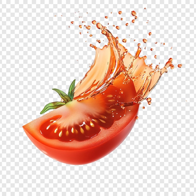 PSD una jugosa rebanada de tomate con un refrescante rojo