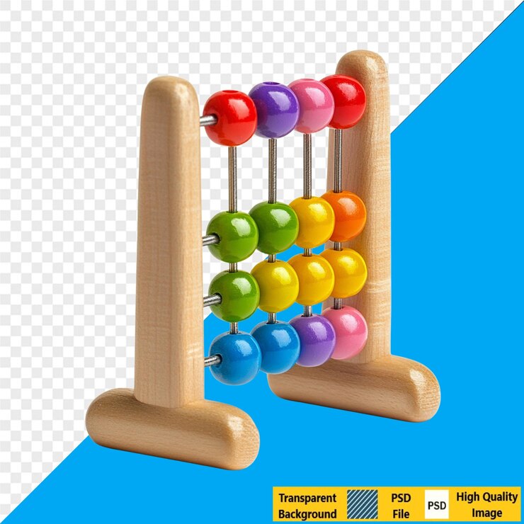 PSD juguete de ábaco de madera de colores