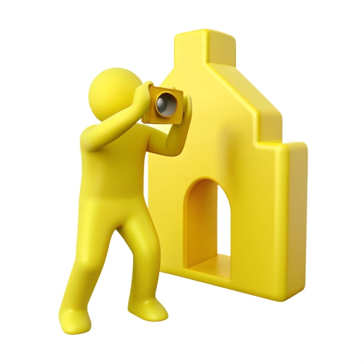 PSD un juguete amarillo con una casa en la parte delantera y la palabra cita una cita en la parte inferior