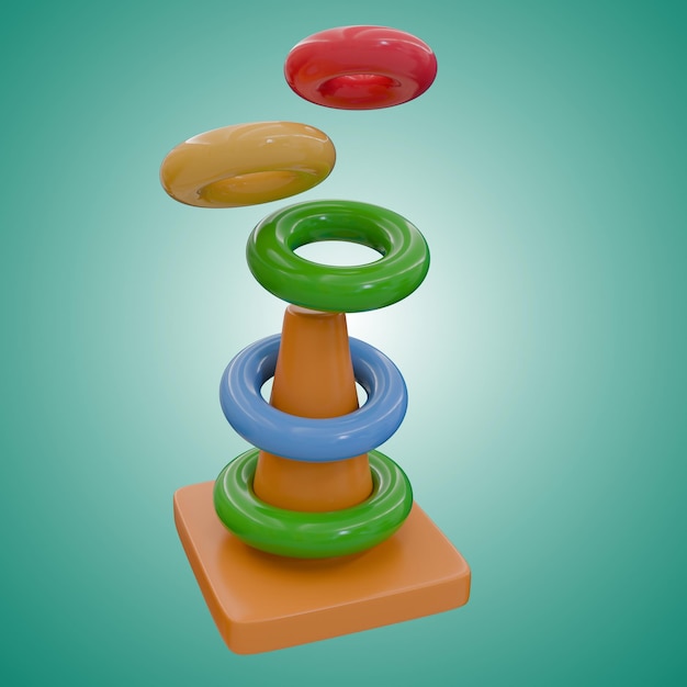 PSD juguete de anillos educativos en 3d