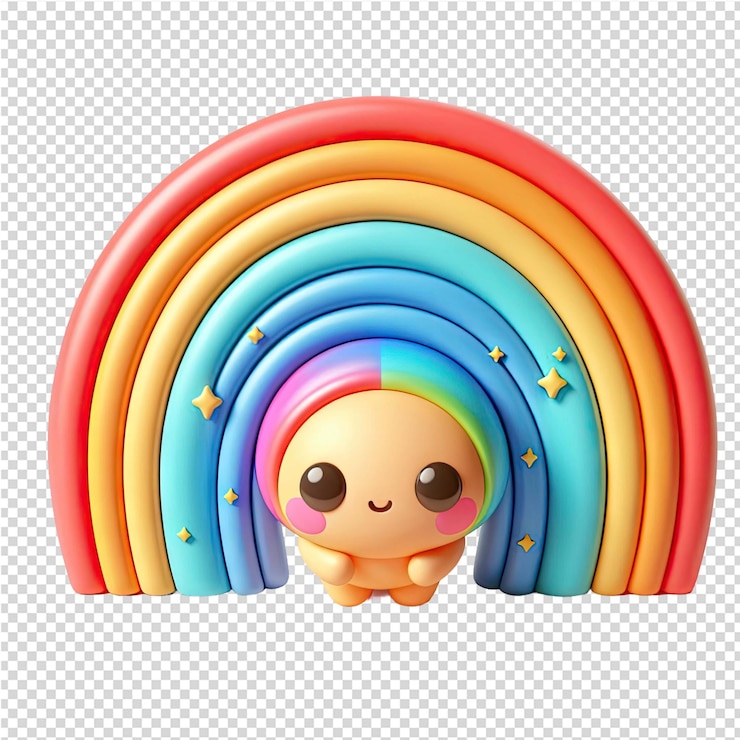 PSD un juguete de arco iris con un arcoíris en la portada