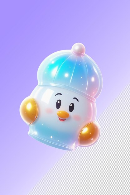 PSD un juguete de hombre de nieve con un huevo azul en forma de huevo en el interior