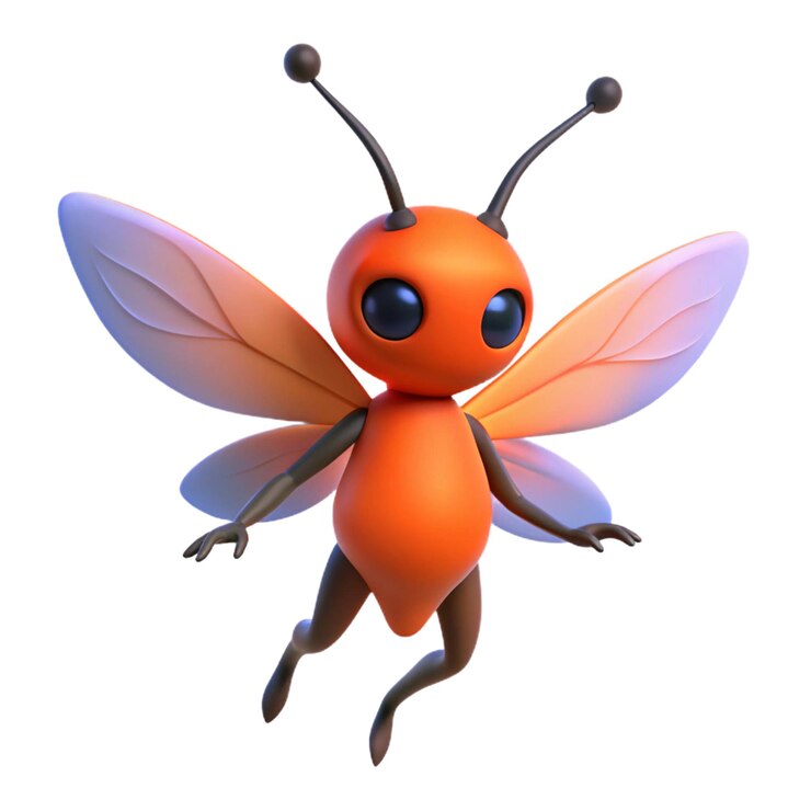 PSD un juguete de una mariposa con alas azules