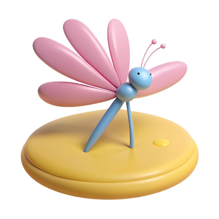 PSD un juguete con una mariposa azul en la cabeza