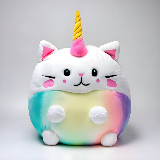 PSD juguete de peluche caticorn en un fondo transparente psd