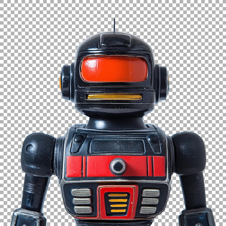 PSD juguete de robot vintage en un fondo transparente generado por ai