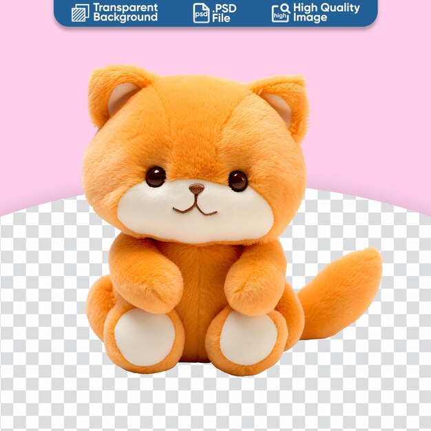 Juguetes de un lindo gato naranja de peluche