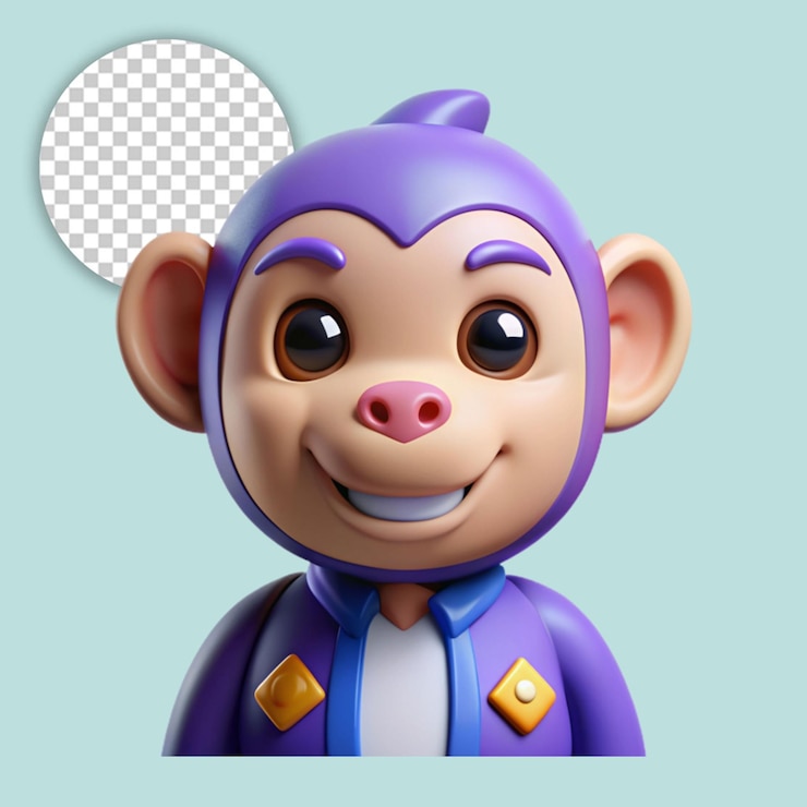 PSD el juguetón de baby monkey clip art distrae deliciosamente con dulzura en un fondo transparente