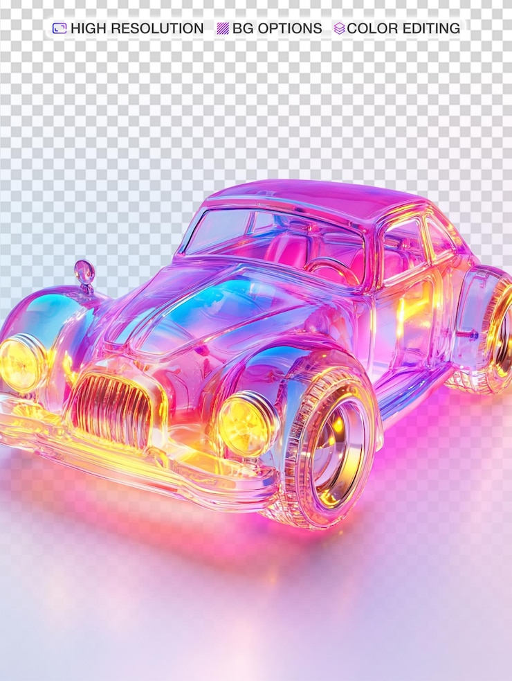 PSD el juguetón jelly car sobre un fondo blanco
