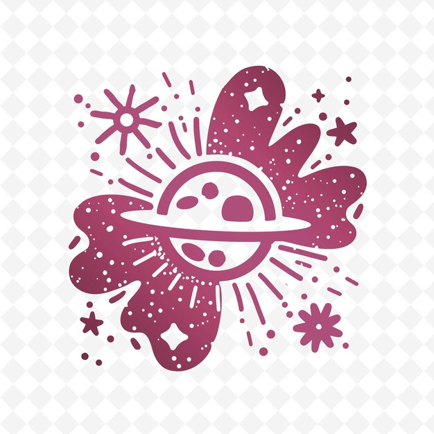El juguetón logotipo del símbolo del cosmos con diseño vectorial creativo decorativo de la colección de la naturaleza