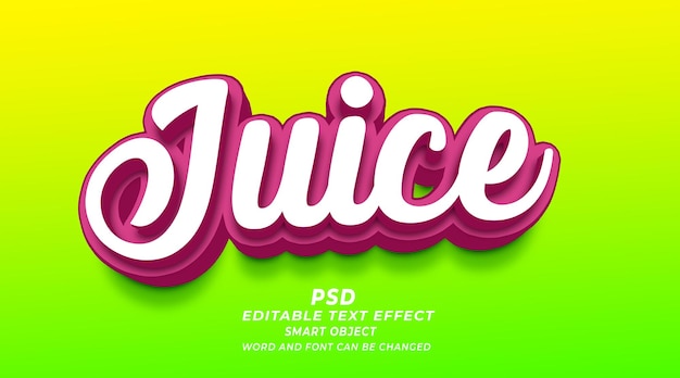 Juice 3d Editable Text Effect Photoshop PSD Style