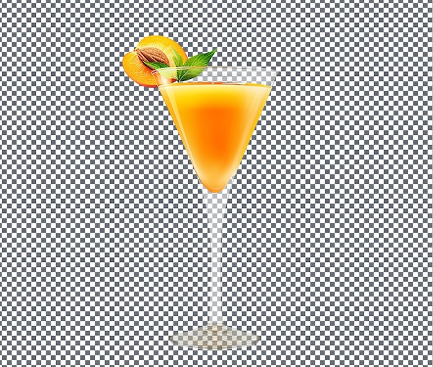 Juice d'abricot frais et magnifique isolé sur un fond transparent