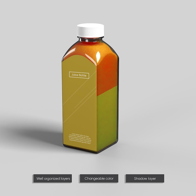 Juice Glasflasche Mockup Design
