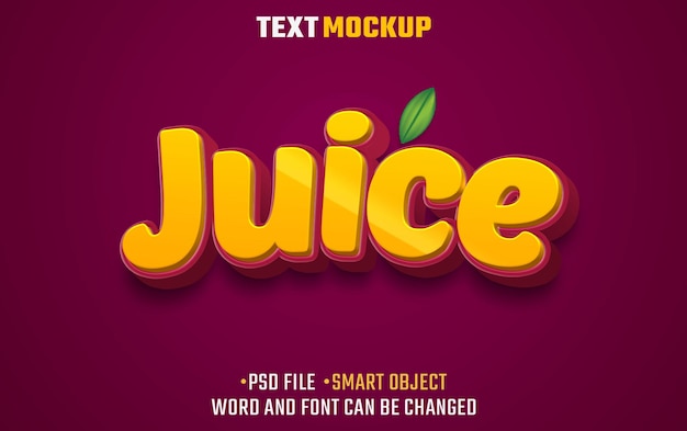 juice text effect 3d text font effect