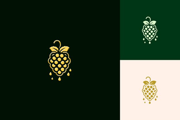 Juicy Blackberry Icon Logo con gotas decorativas y un Gradi Diseños vectoriales creativos y minimalistas
