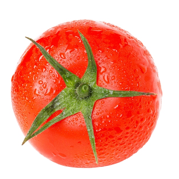 Juicy frische Tomaten direkte Vorverkürzung Isoliert