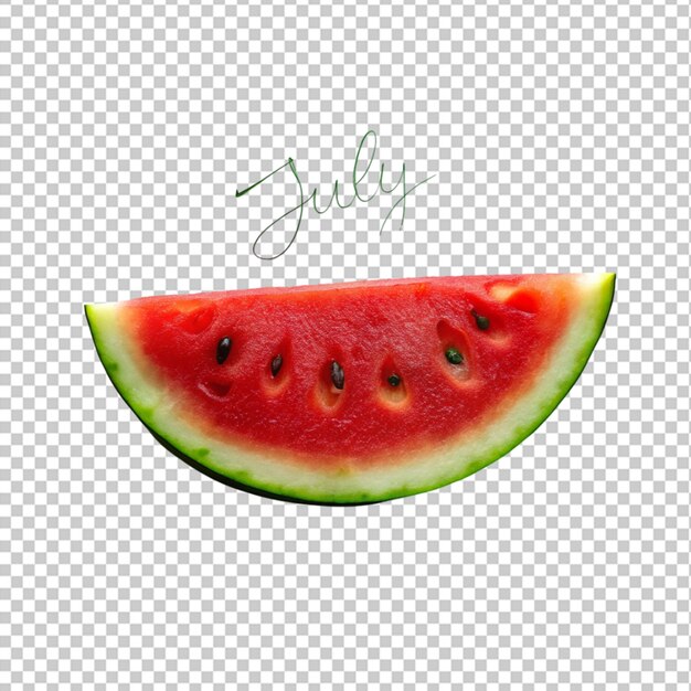 Juli-wort auf wassermelone geschrieben 4. juli