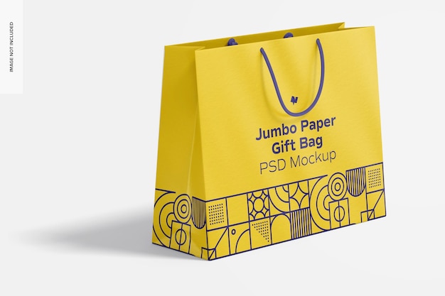 Jumbo-papier-geschenktüte mit seilgriff-modell