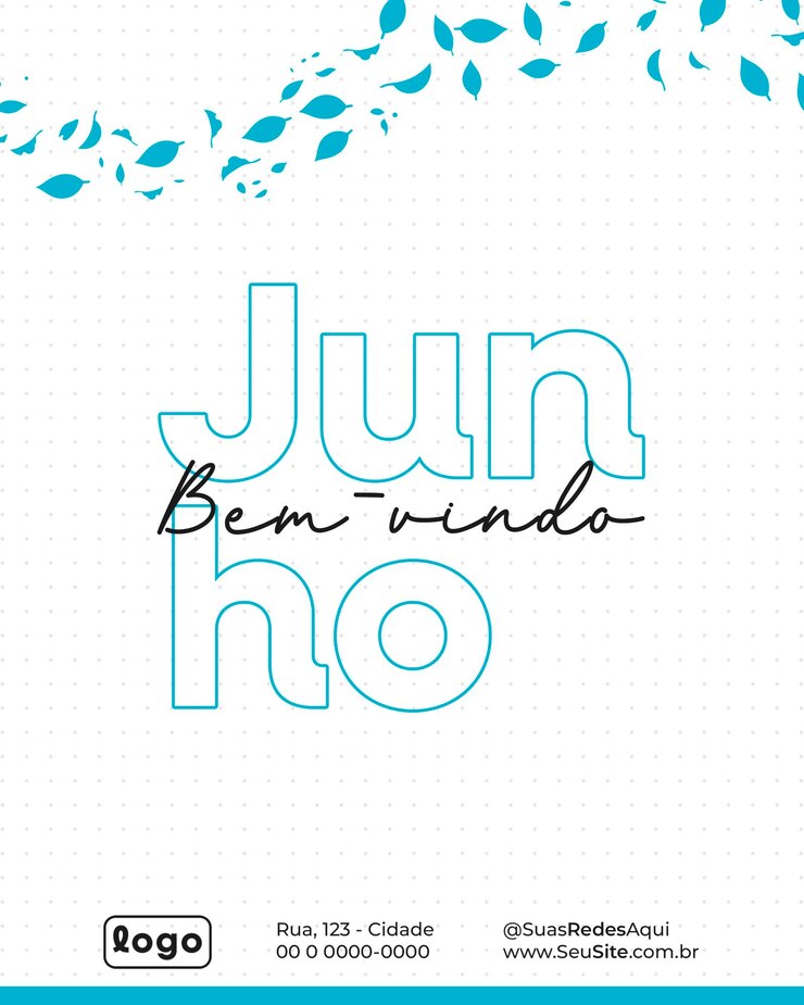 PSD june welcome elegant blue typography design