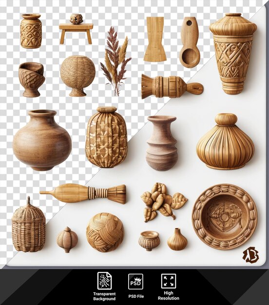 PSD juneteenth artículo conjunto una colección de diferentes tipos de cerámica