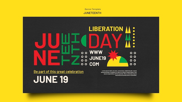 Juneteenth horizontale Bannervorlage