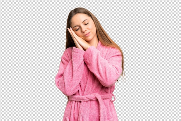 Junge blonde Frau über isolierter Chroma-Schlüssel-Hintergrund